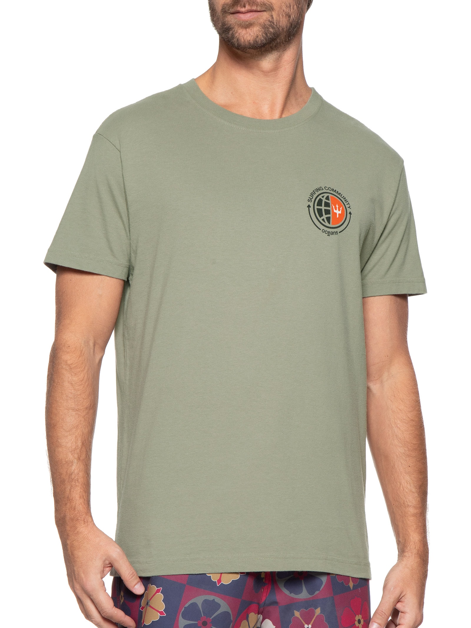 Camiseta Masculina Vintage Surng Community Verde  Osklen