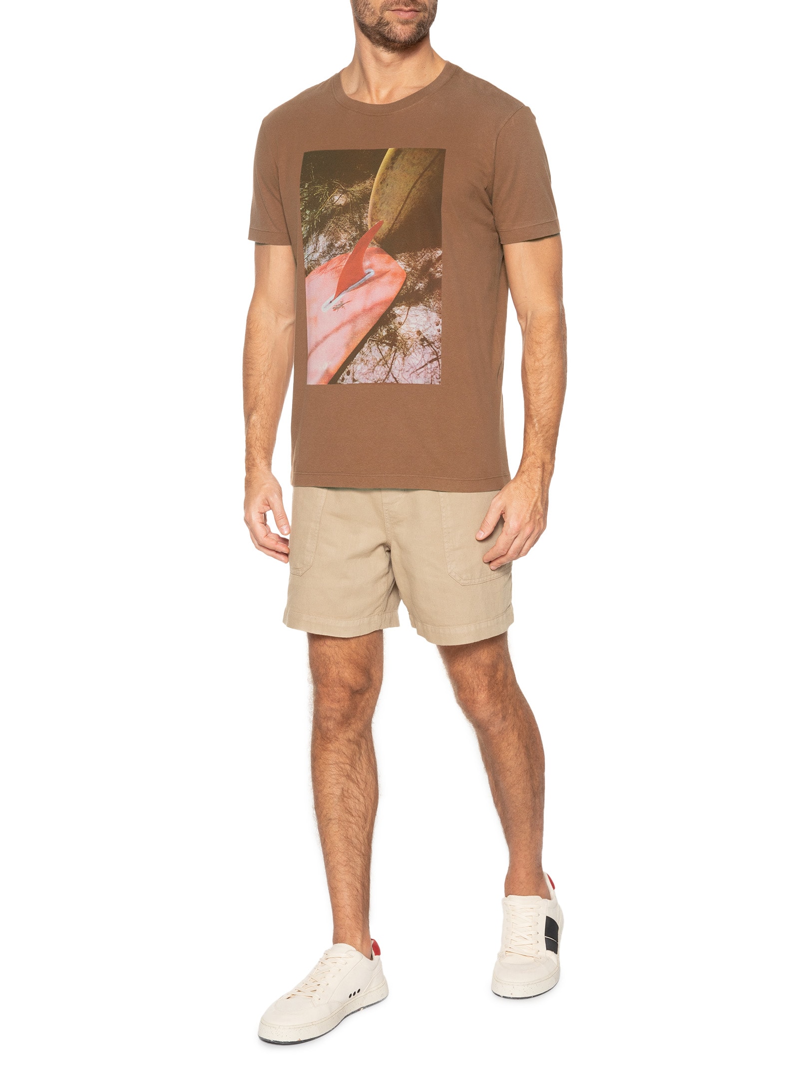 Camiseta Masculina Vintage Tail Boards Marrom Osklen