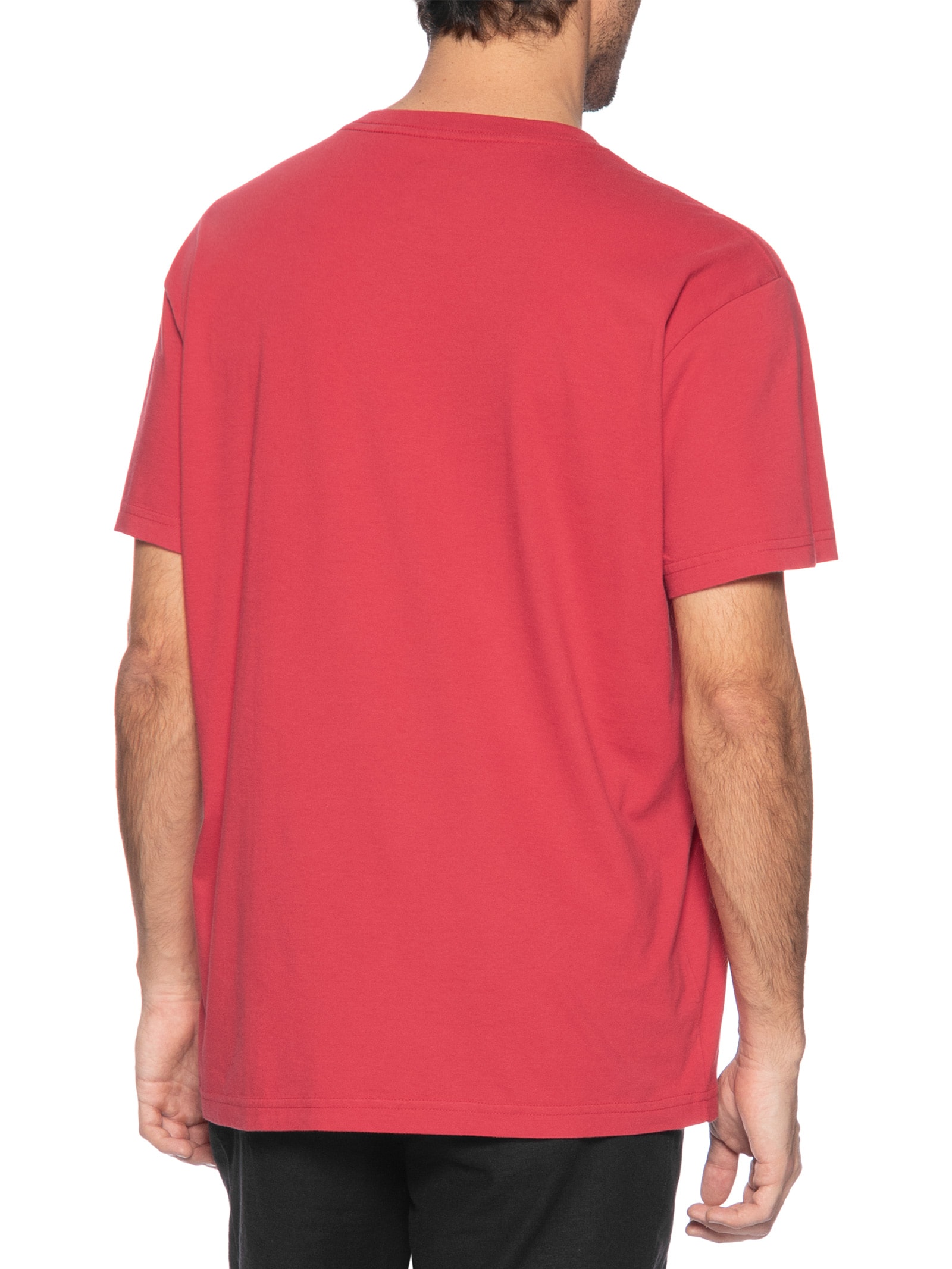 Camiseta Masculina Vintage Tridente Oceans Manga Curta Vermelho Osklen