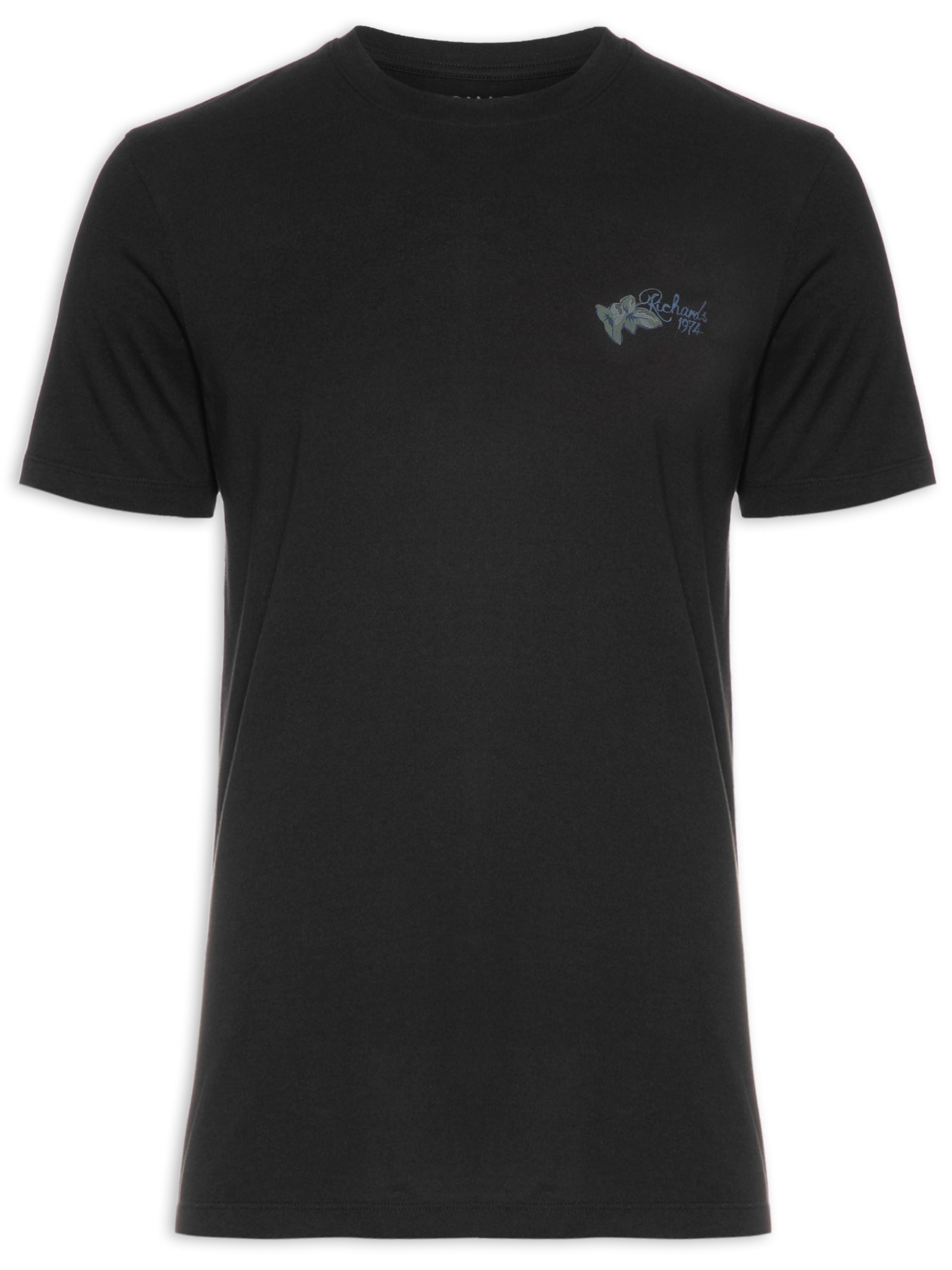 Camiseta Masculina Vintage Ukulelê Manga Curta Preto Richards