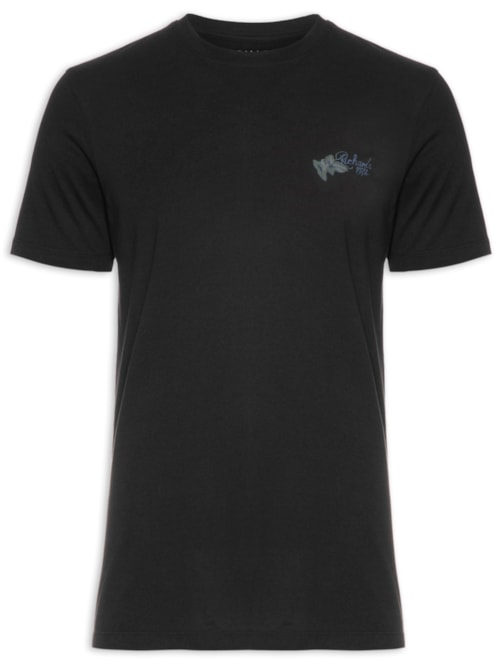 Camiseta Masculina Vintage Ukulelê Manga Curta – Preto