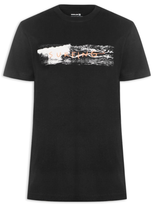 Camiseta Masculina Vintage Waves – Preto