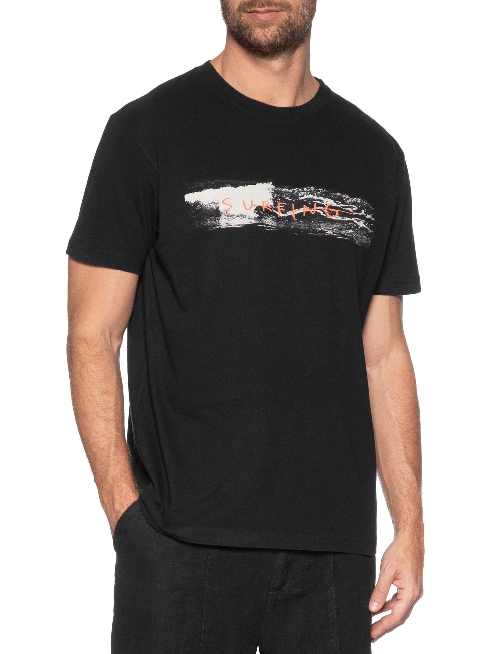 Camiseta Masculina Vintage Waves - Preto - Osklen