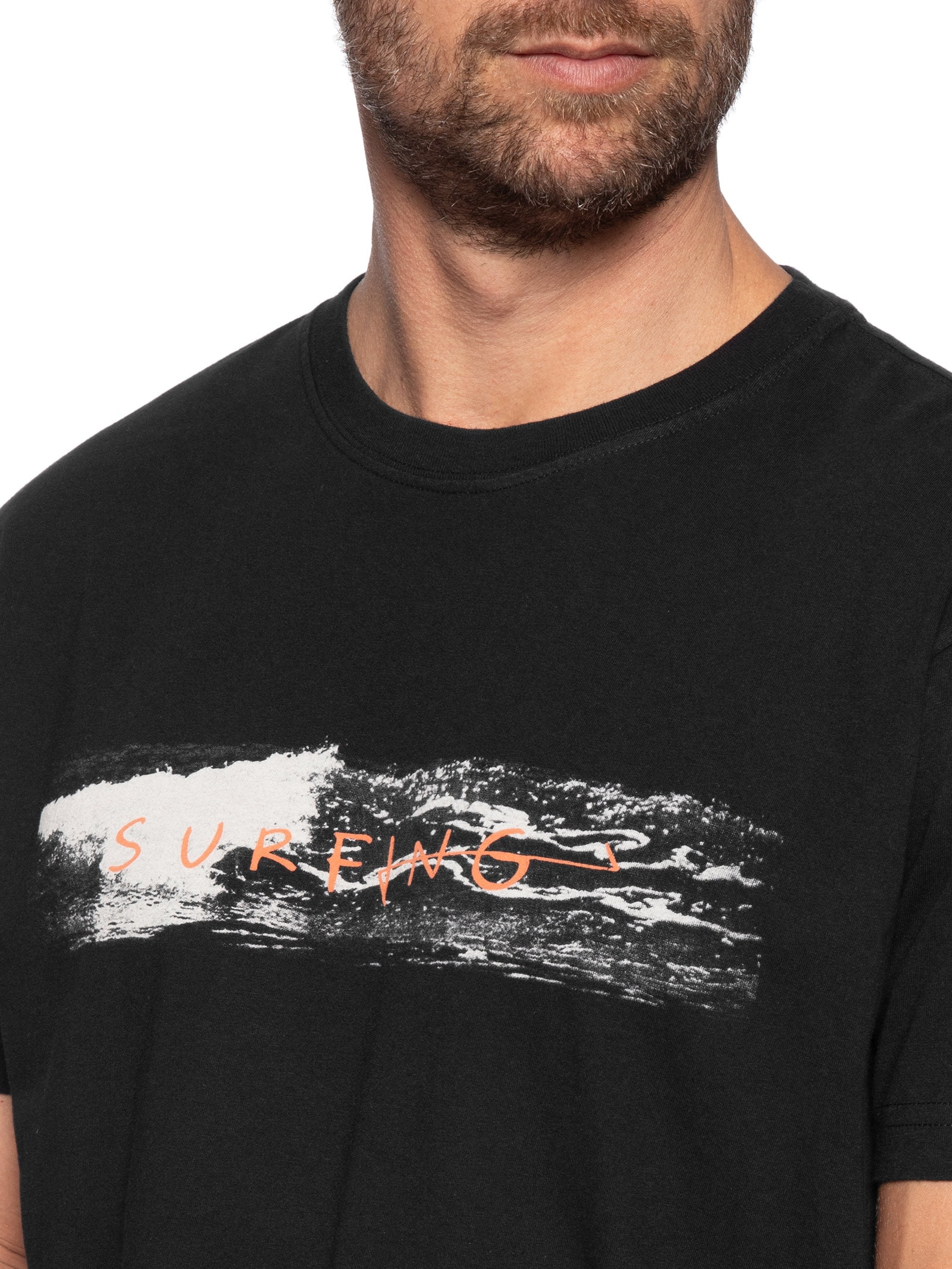 Camiseta Masculina Vintage Waves Preto Osklen