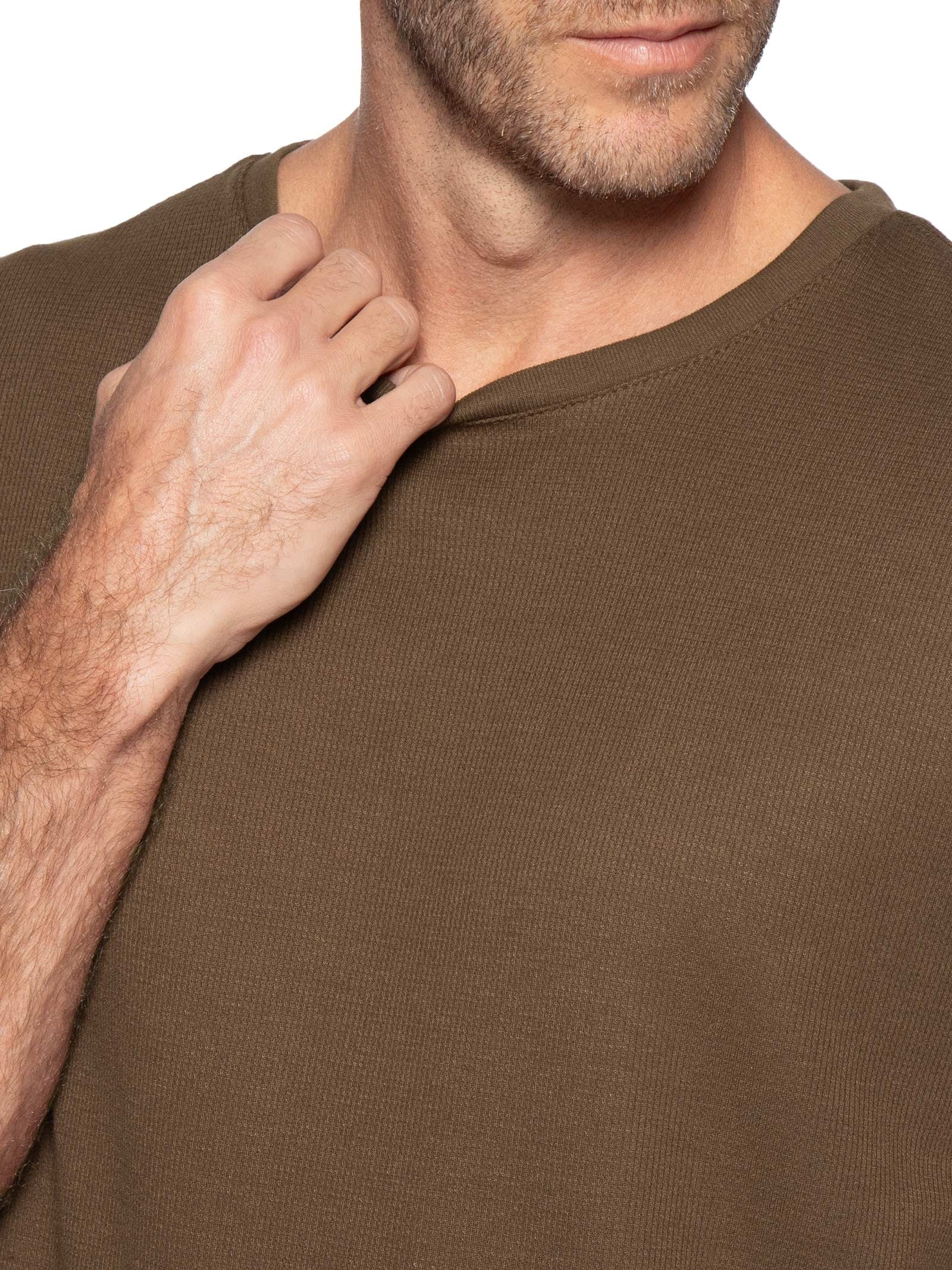 Camiseta Masculina Waffle – Marrom Reserva