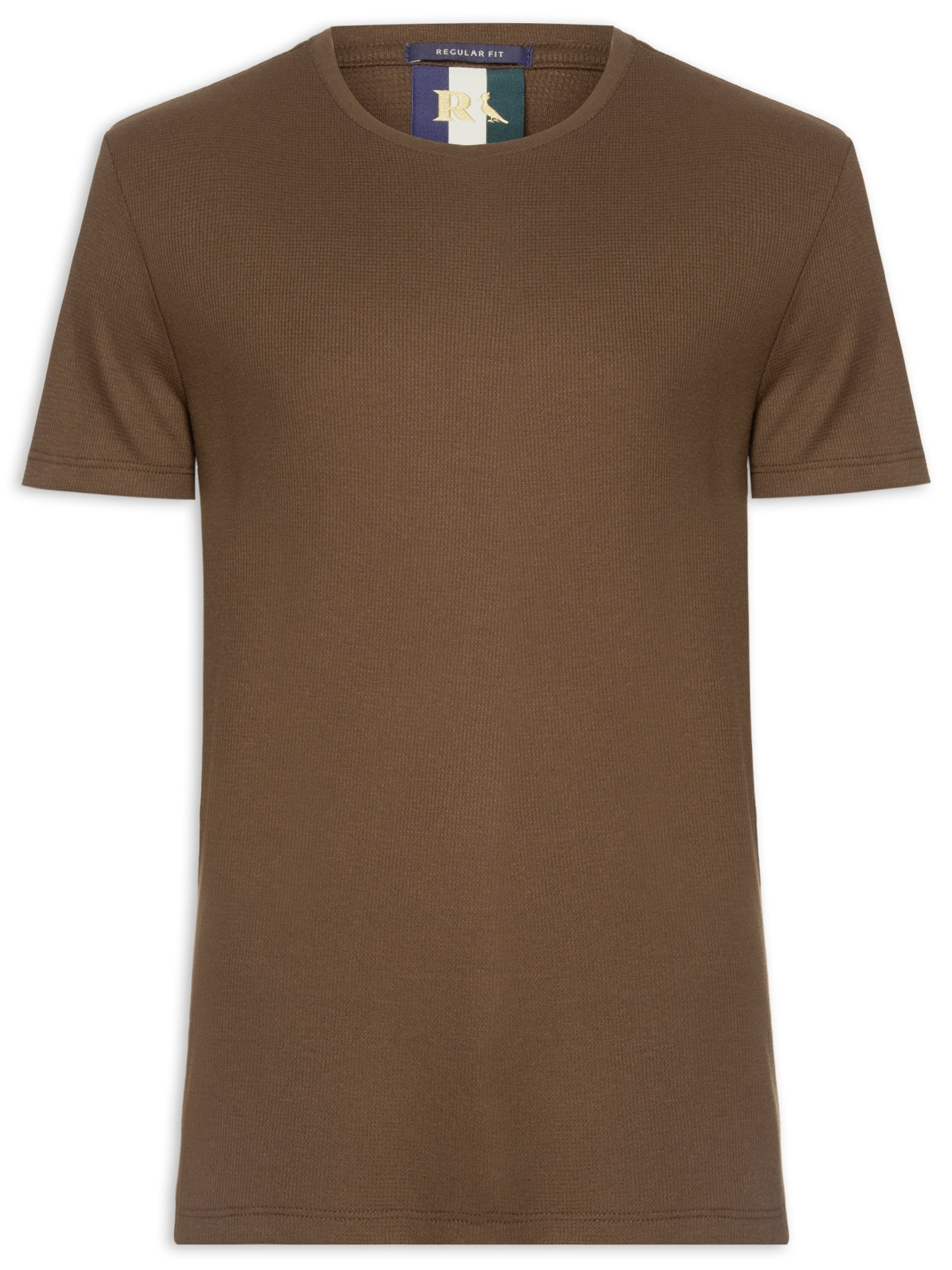 Camiseta Masculina Waffle – Marrom Reserva