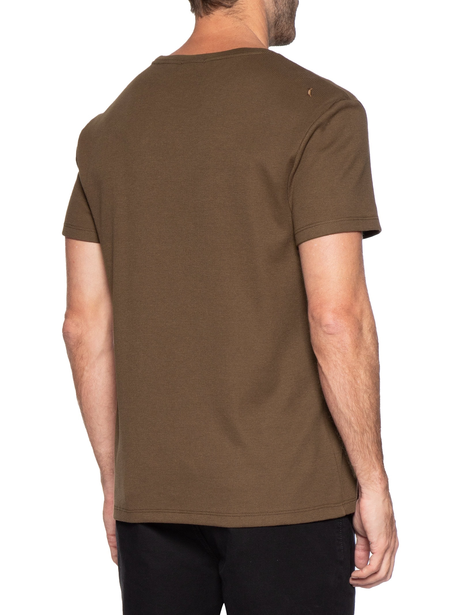Camiseta Masculina Waffle – Marrom Reserva