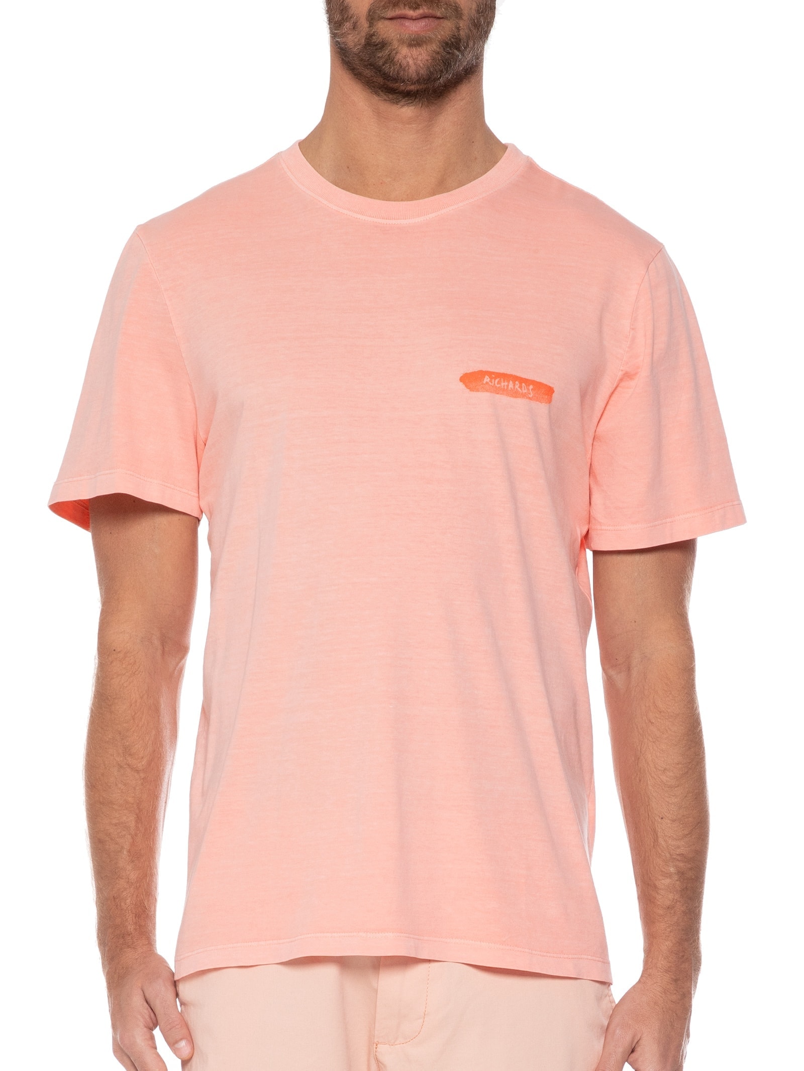 Camiseta Masculina Washed Araia Rosa Richards