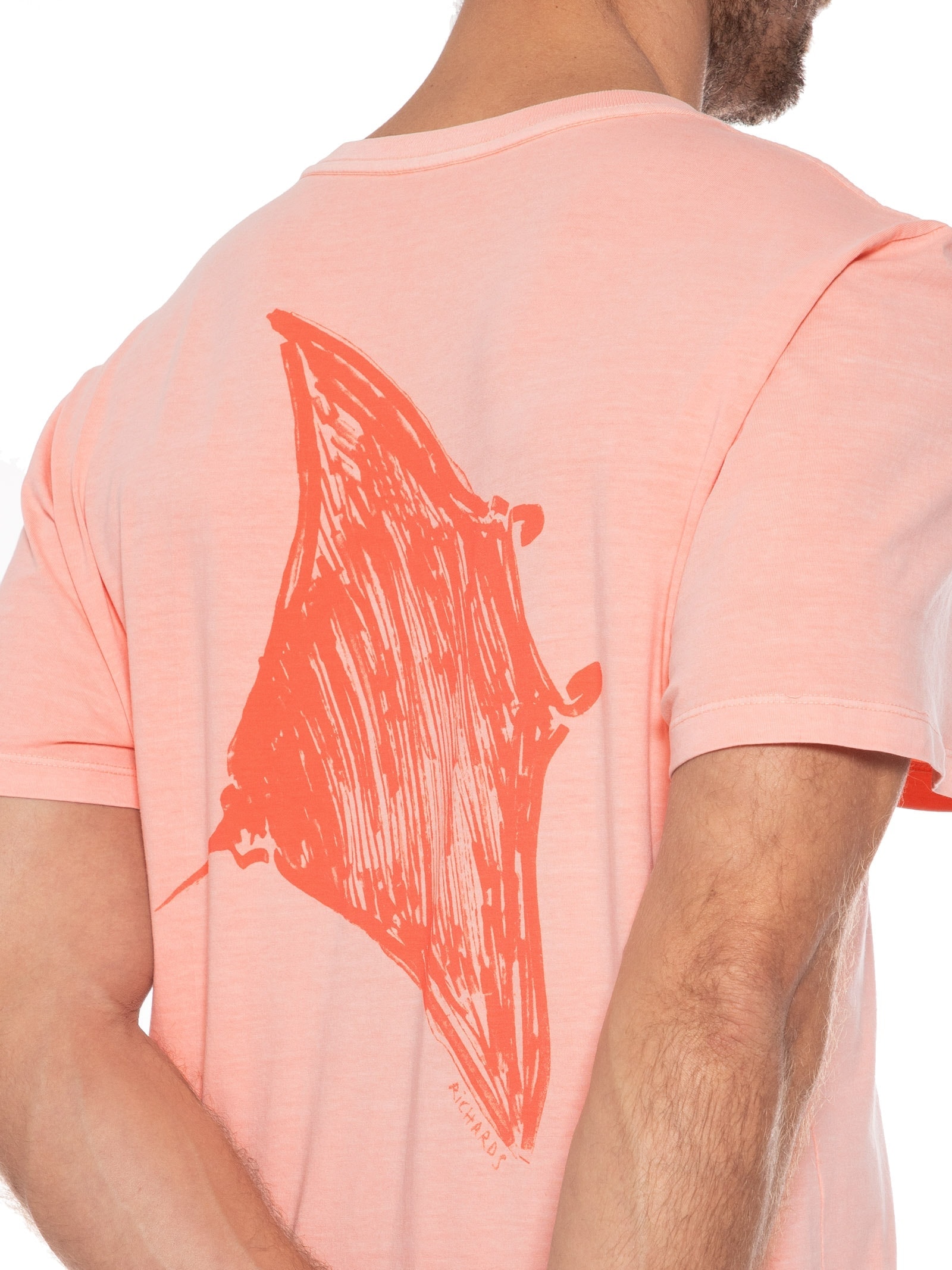 Camiseta Masculina Washed Araia Rosa Richards