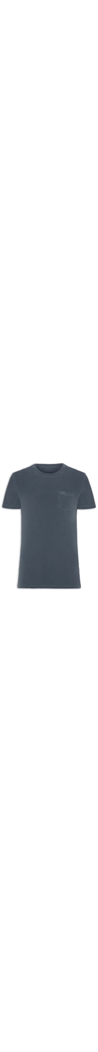 Camiseta Masculina Washed Com Bolso - Azul