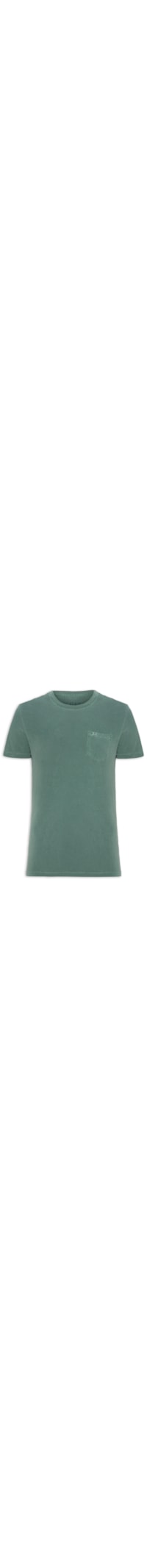 Camiseta Masculina Washed Com Bolso - Verde