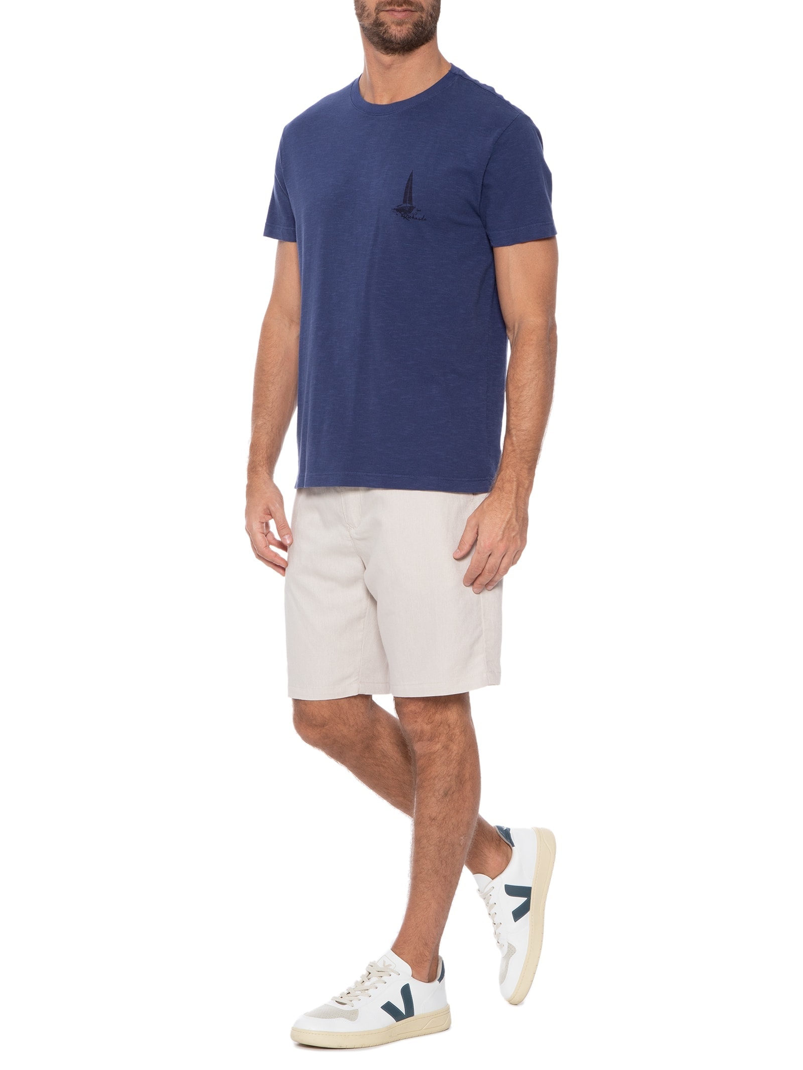 Camiseta Masculina Washed Thaiti Surf Azul Richards