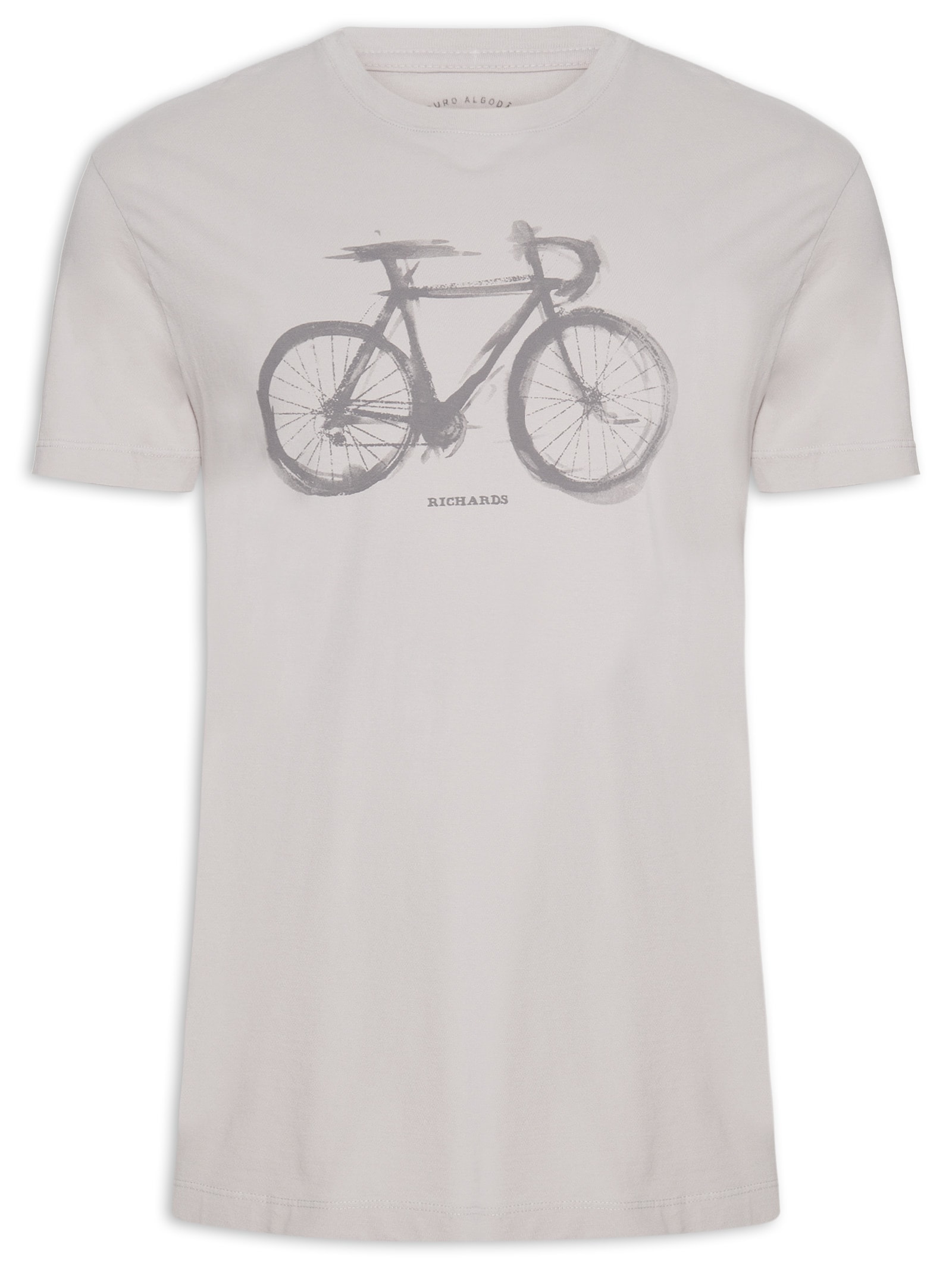 Camiseta Masculina Watercolour Bike Manga Curta Cinza Richards