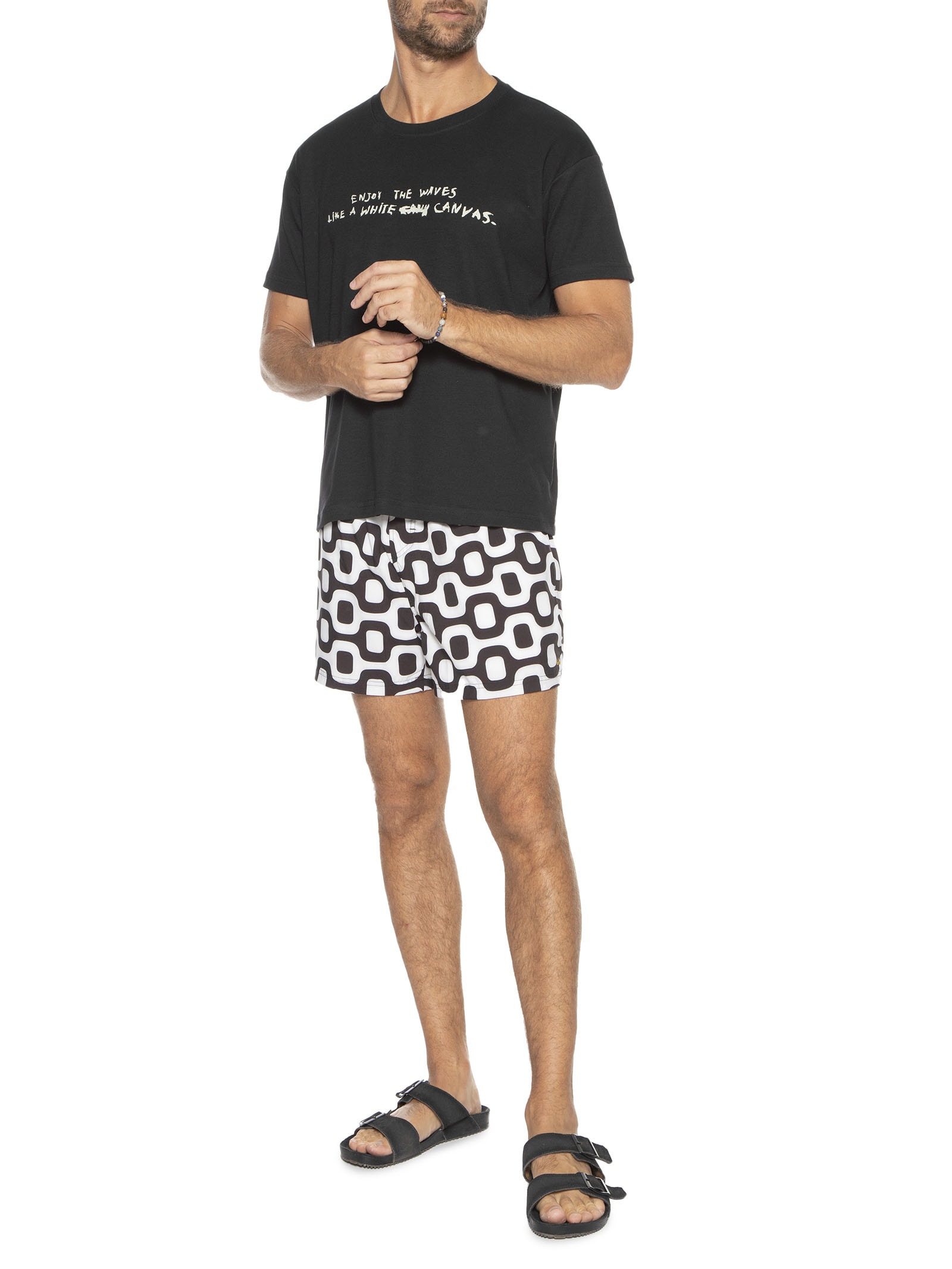 Camiseta Masculina White Canvas Preto Osklen