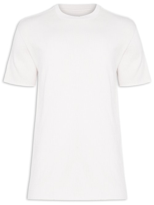 Camiseta Masculina Wrinkled Yogue Manga Curta – Off White