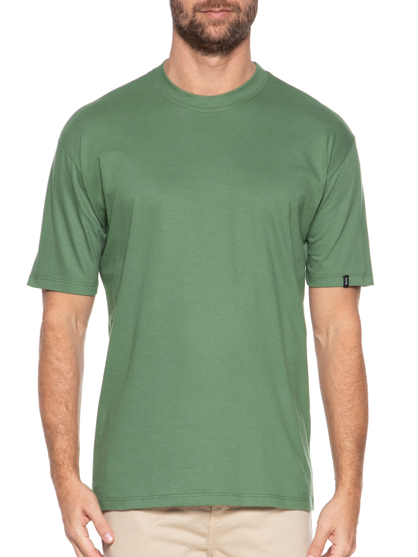 Camiseta Masculino Básica Oversized Verde Basiq Men