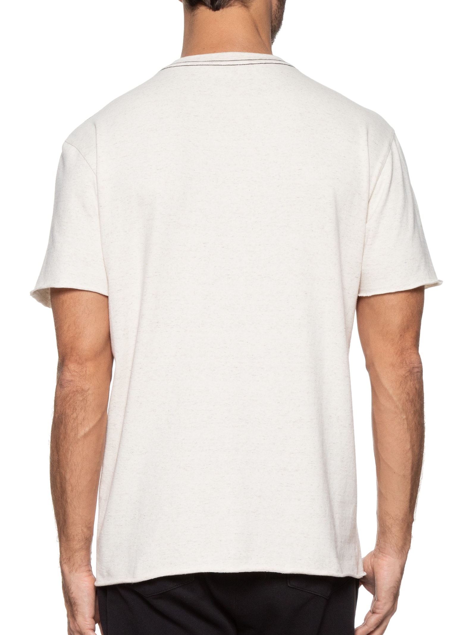 Camiseta Masculino Double Juta Ag Manga Curta Bege Osklen