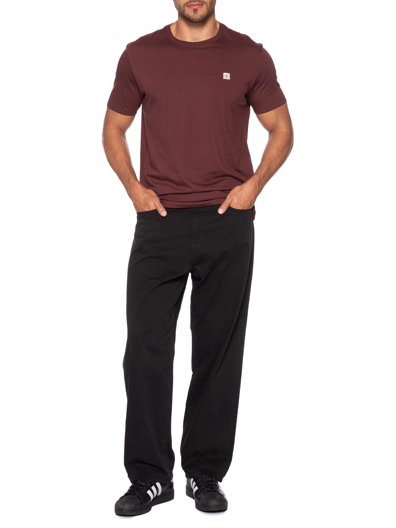 Camiseta Masculino Patch Vermelho Calvin Klein Jeans