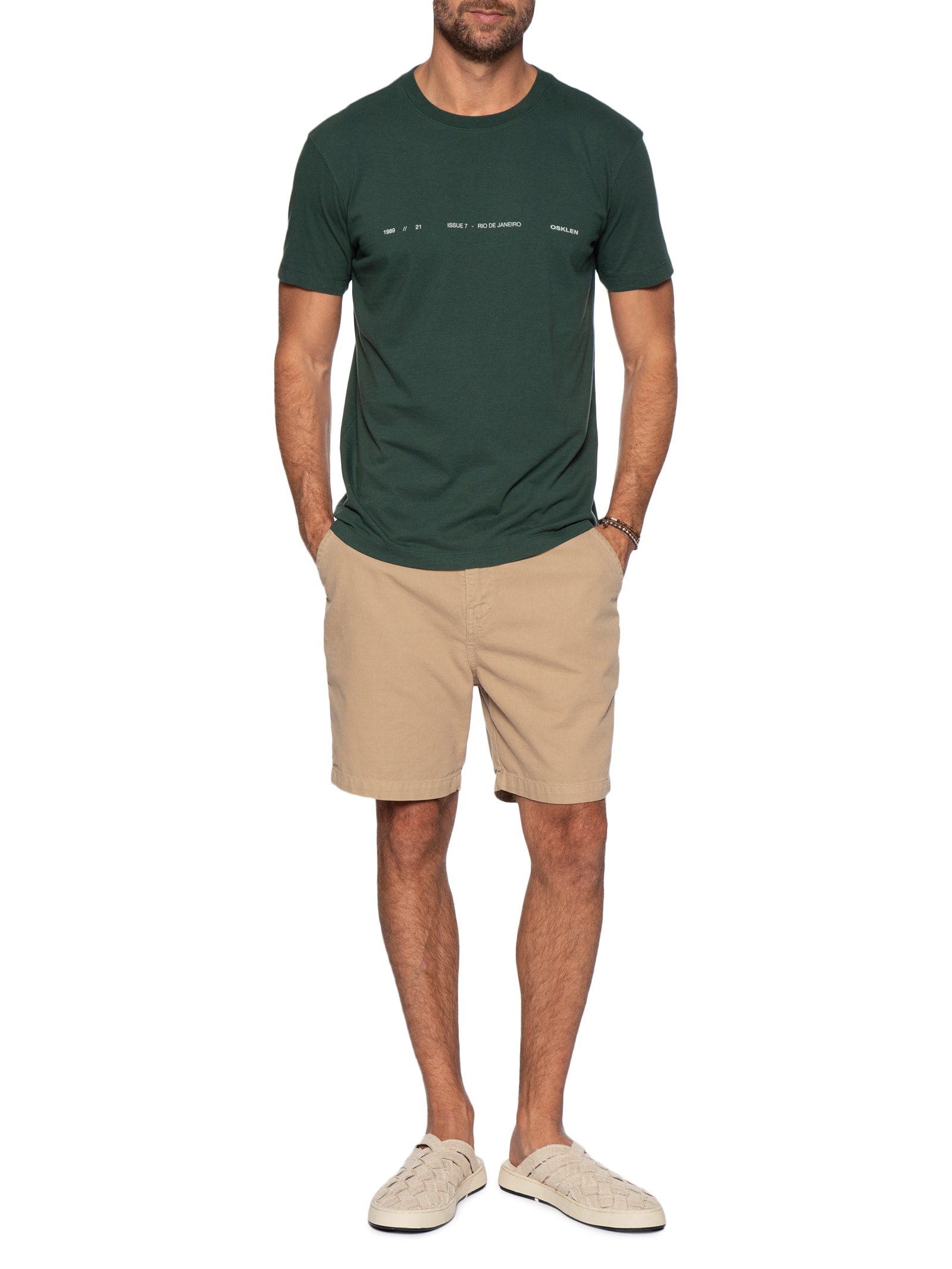 Camiseta Masculino Vintage Issue7 Verde Osklen