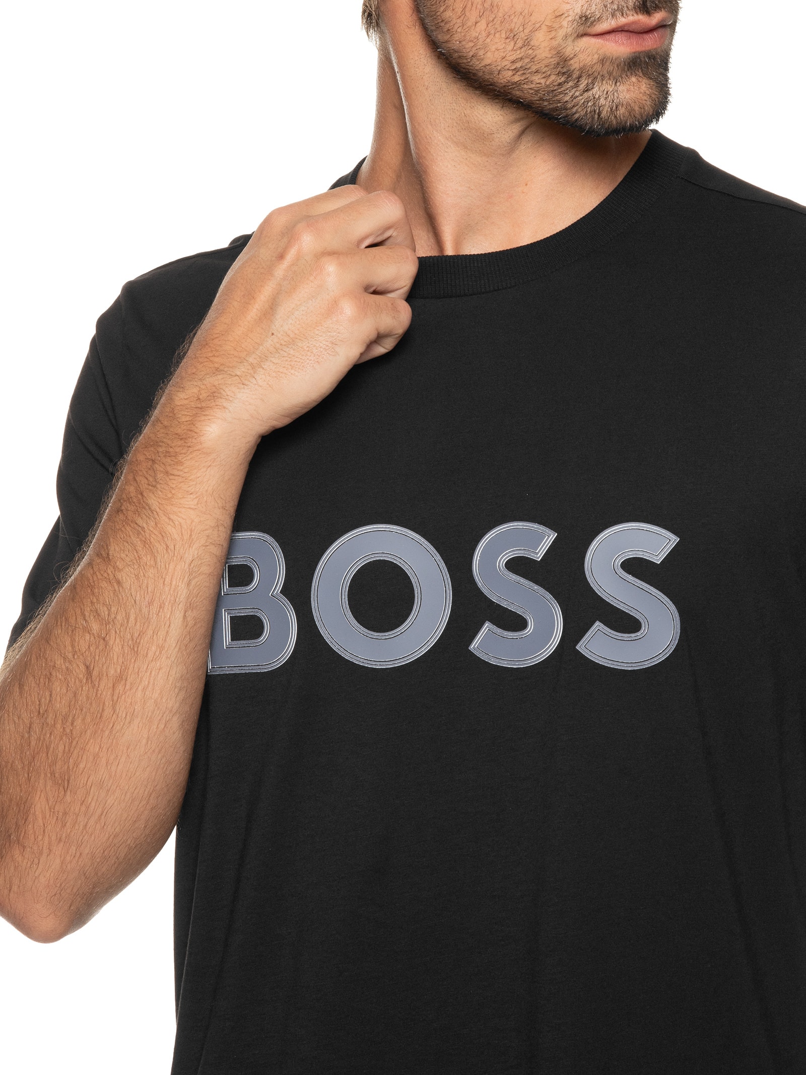 Camiseta Masculna Logo Preto Boss
