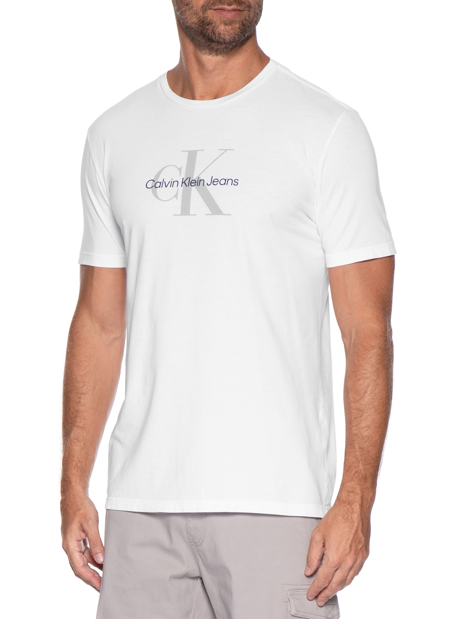 Camiseta MC CKJ Masculino Re Issue – Branco Calvin Klein Jeans