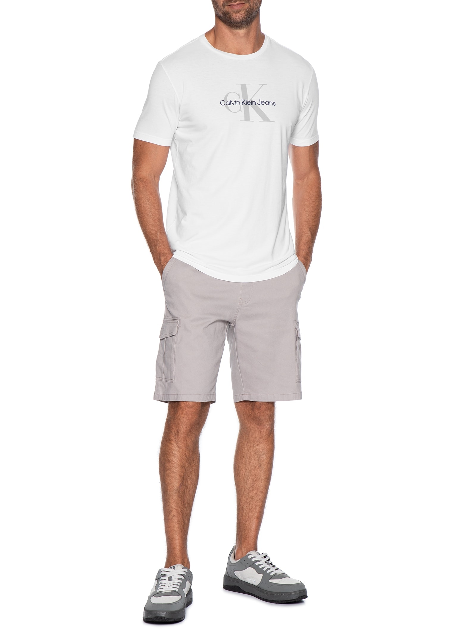 Camiseta MC CKJ Masculino Re Issue – Branco Calvin Klein Jeans
