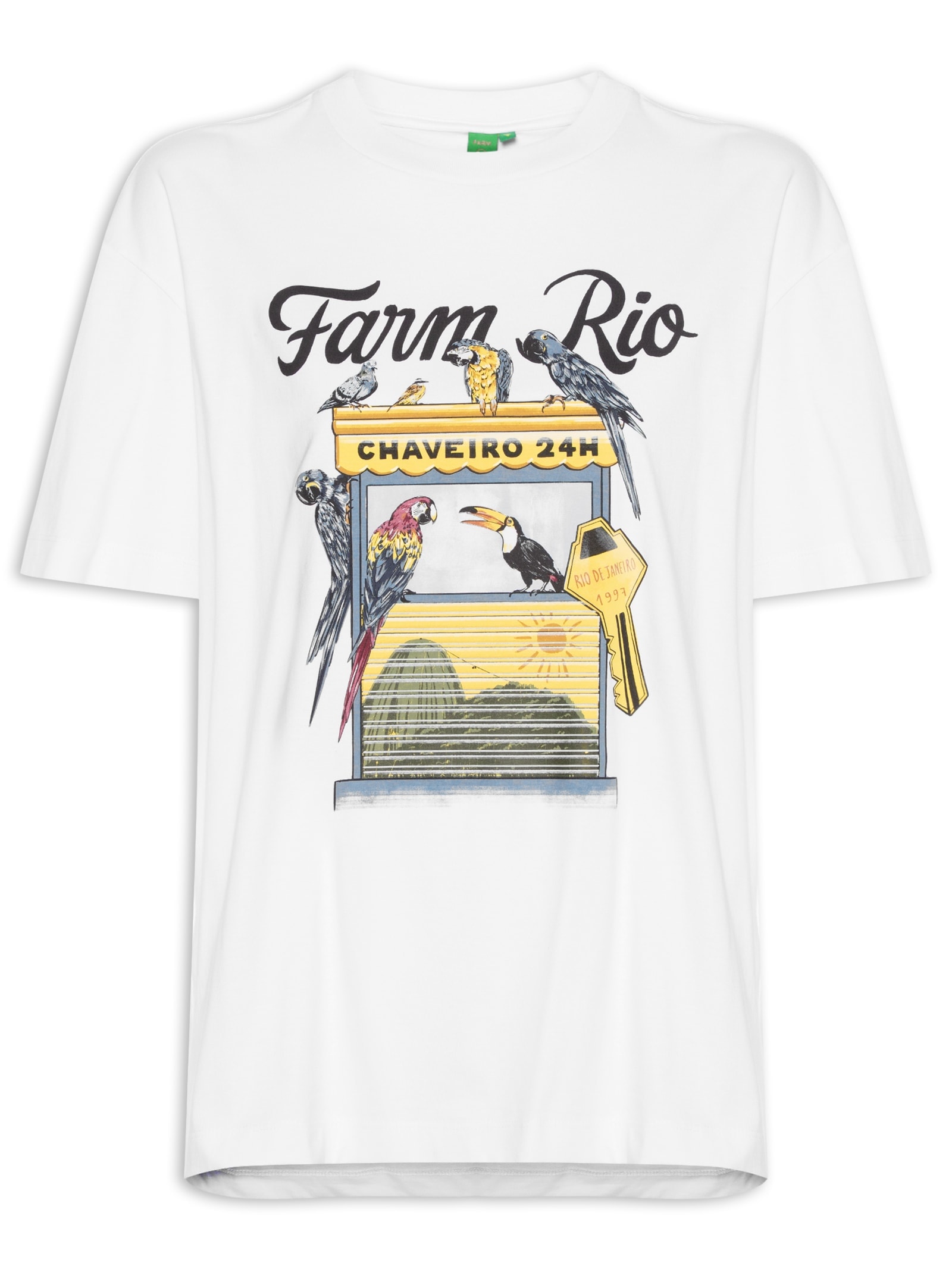 Camiseta Média Chaveiro Farm Rio – Branco Farm