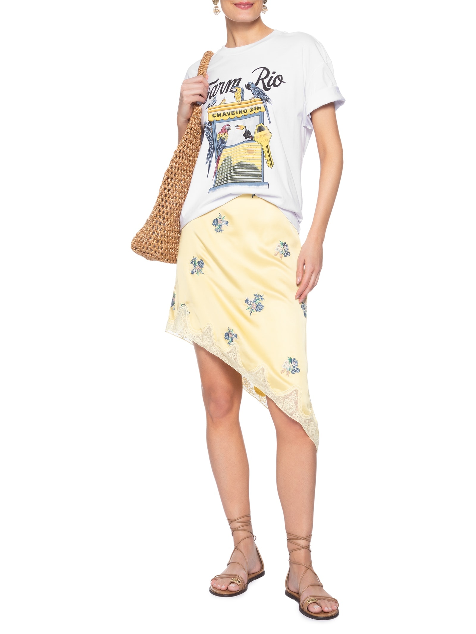 Camiseta Média Chaveiro Farm Rio – Branco Farm