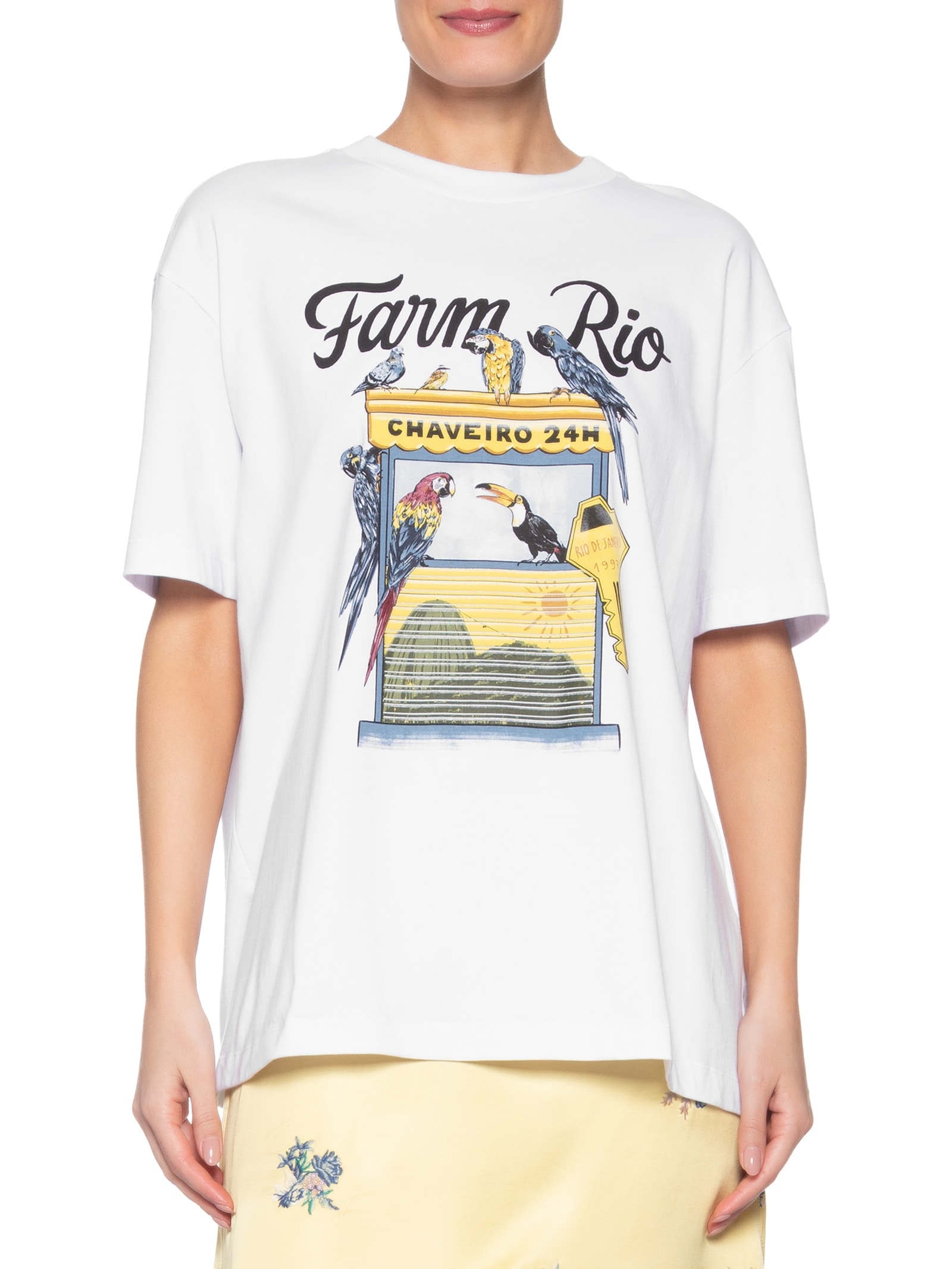 Camiseta Média Chaveiro Farm Rio – Branco Farm