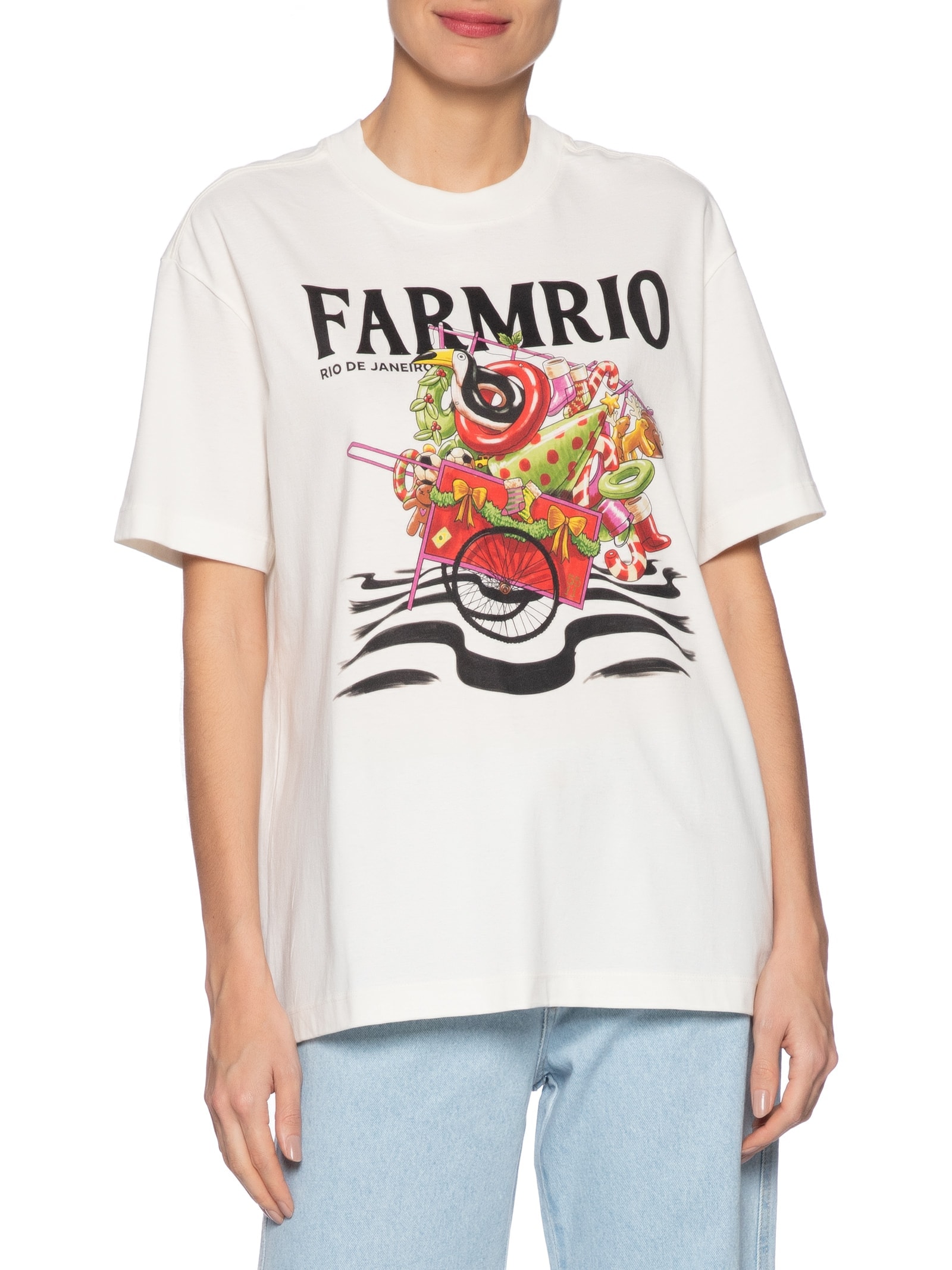Camiseta Media Papai Noel Da Praia Branco Farm