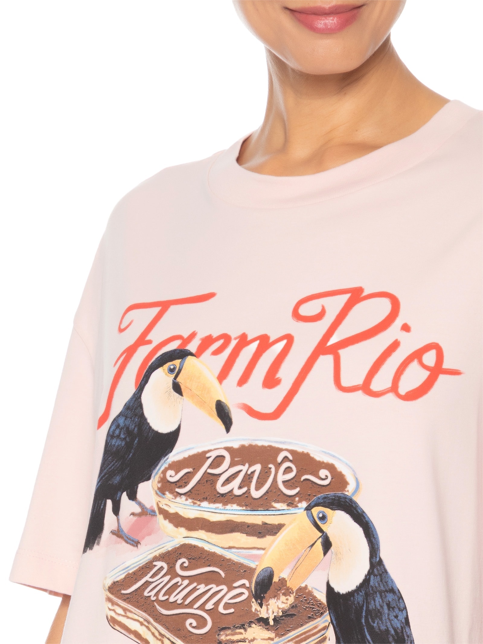 Camiseta Média Pave Rosa Farm