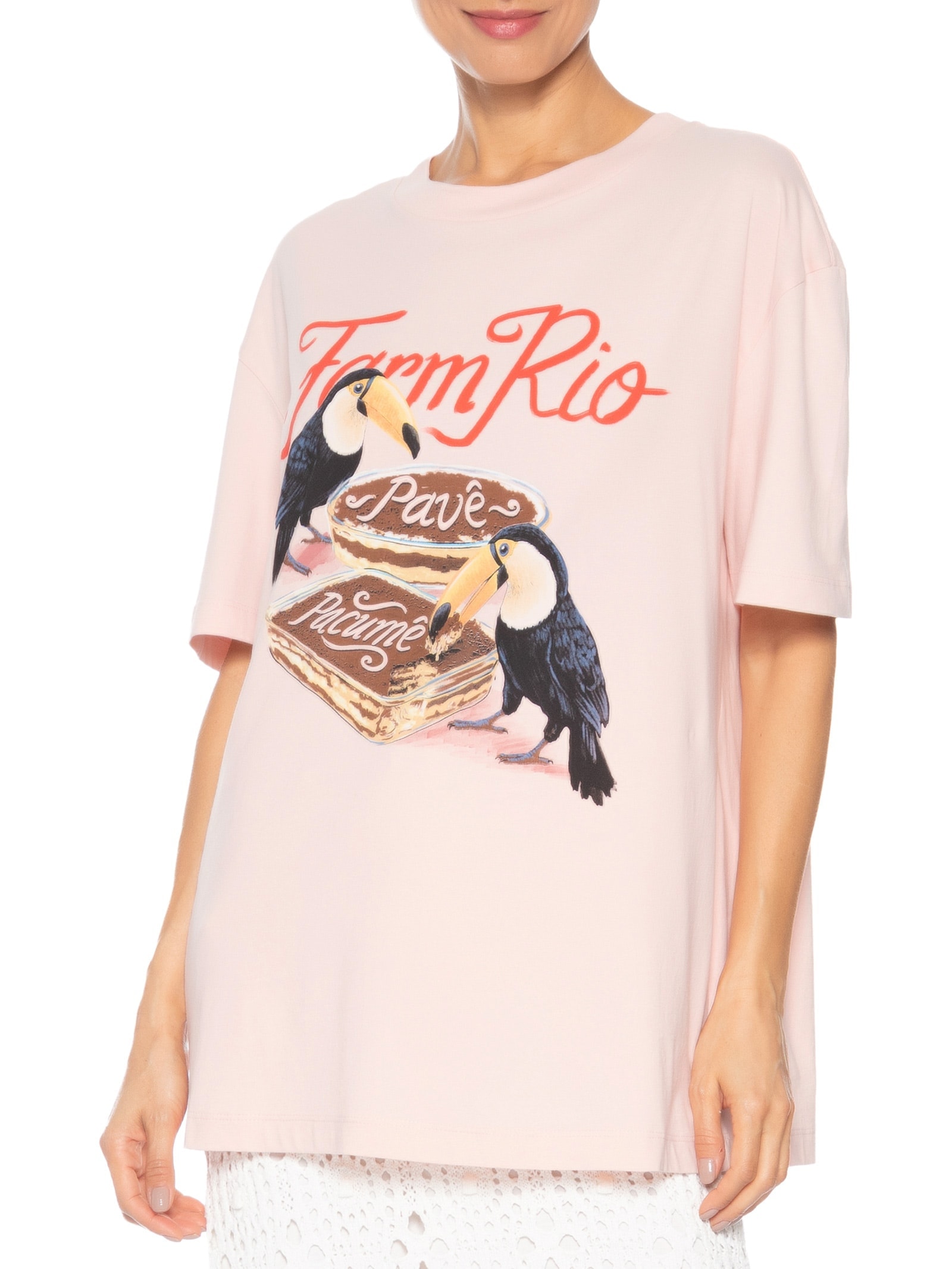 Camiseta Média Pave Rosa Farm