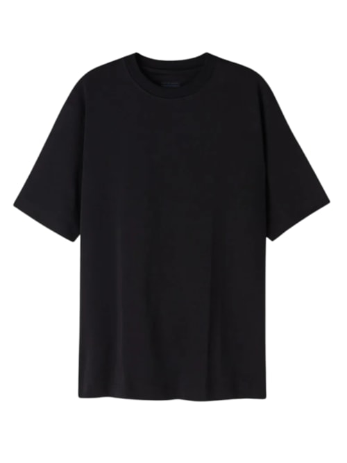 Camiseta Oversized Em Algodão Interlock – Preto