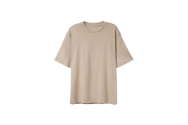 Camiseta Oversized Interlock Em Algodão - Bege