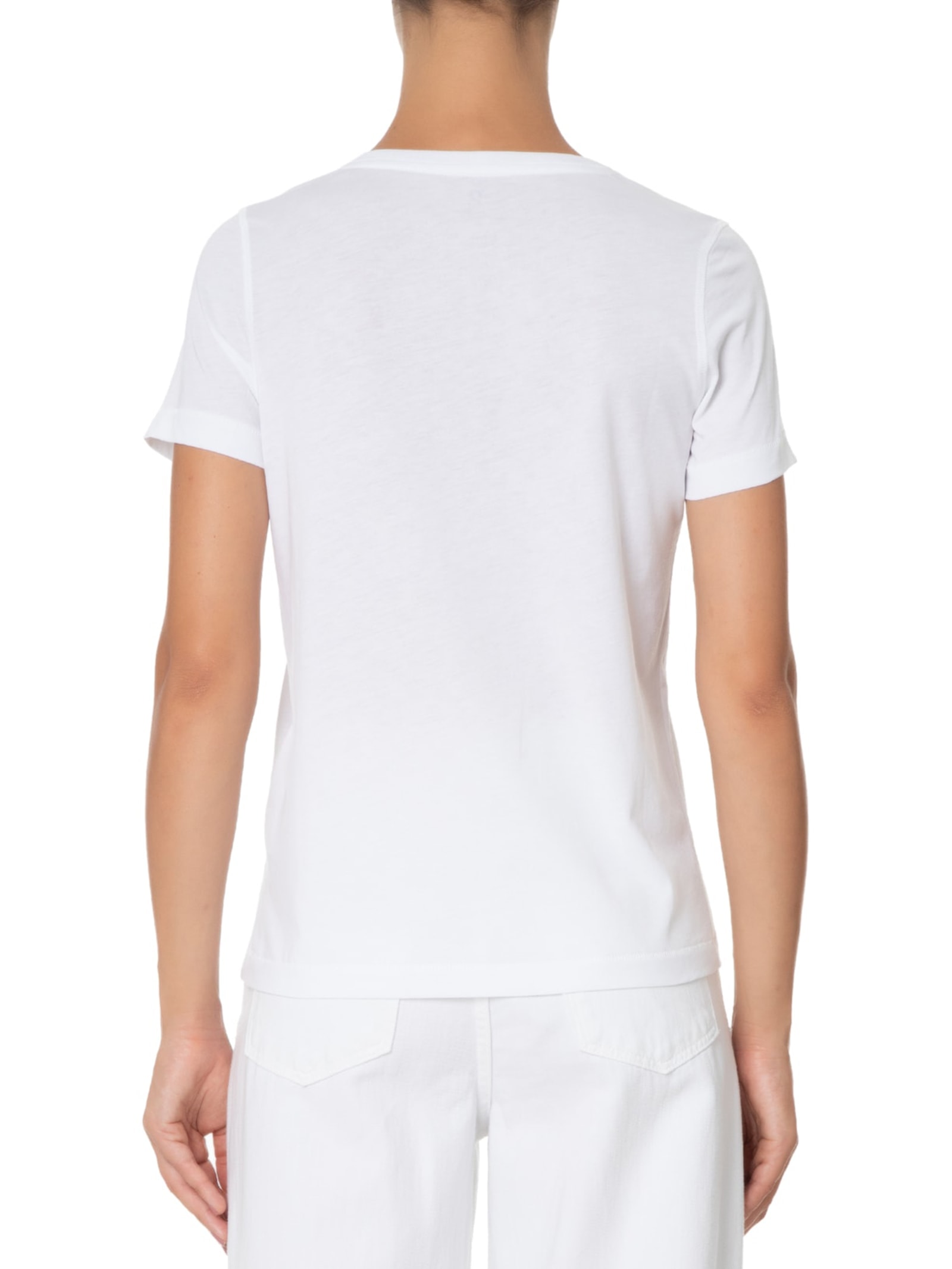 Camiseta Pima Manga Curta Gola V Branco '2Essential