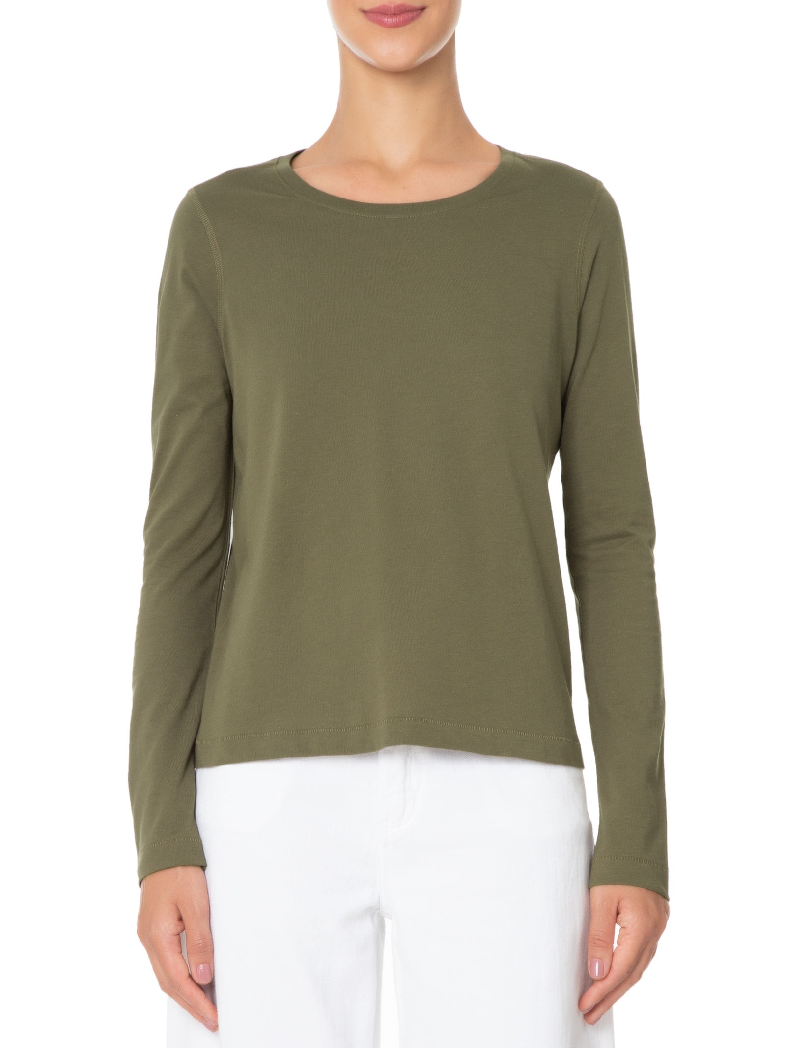 Camiseta Pima Manga Longa Decote U Verde '2Essential