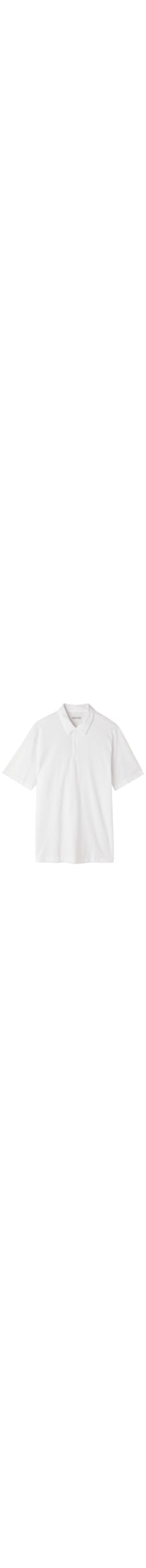 Camiseta Polo De Manga Curta Em Algodão Slub - Branco