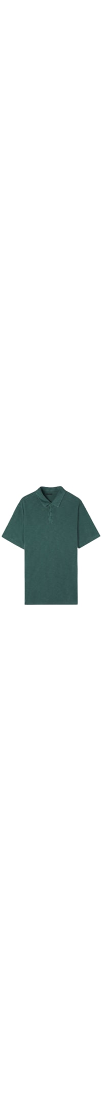 Camiseta Polo De Manga Curta Washed Collection Em Algodão Slub - Verde