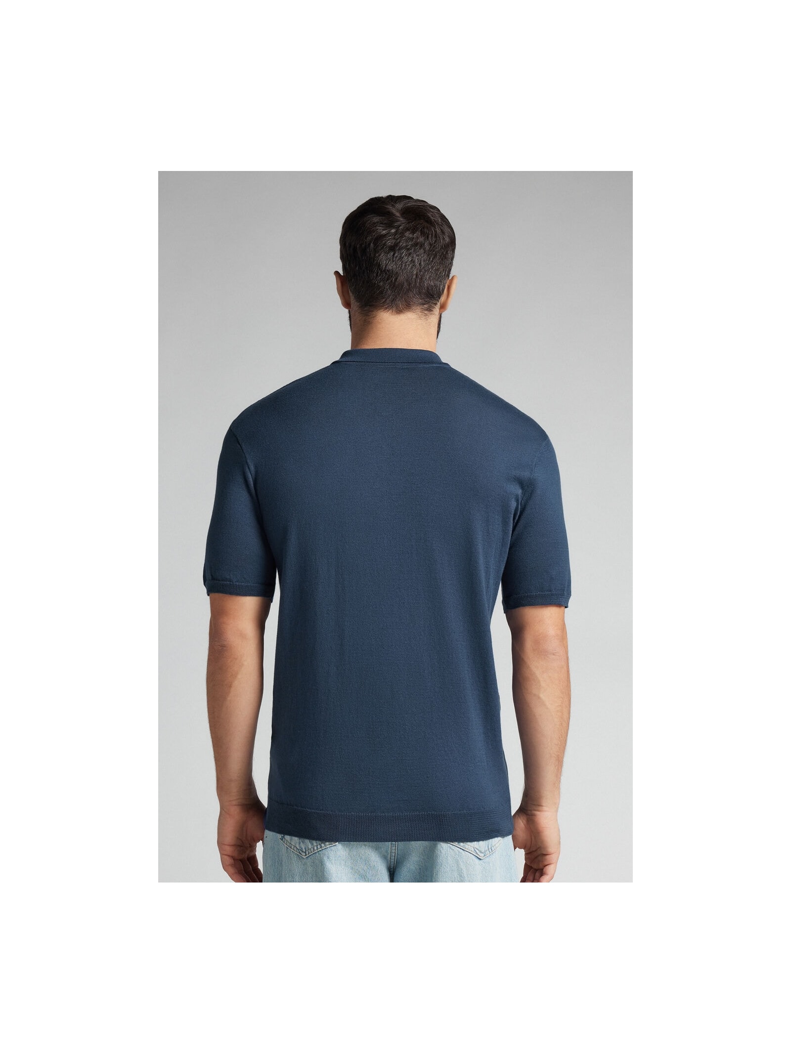 Camiseta Polo Em Algodão Azul Intimissimi
