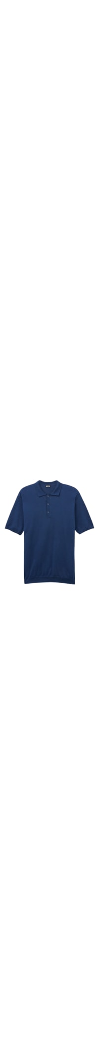 Camiseta Polo Em Algodão - Azul