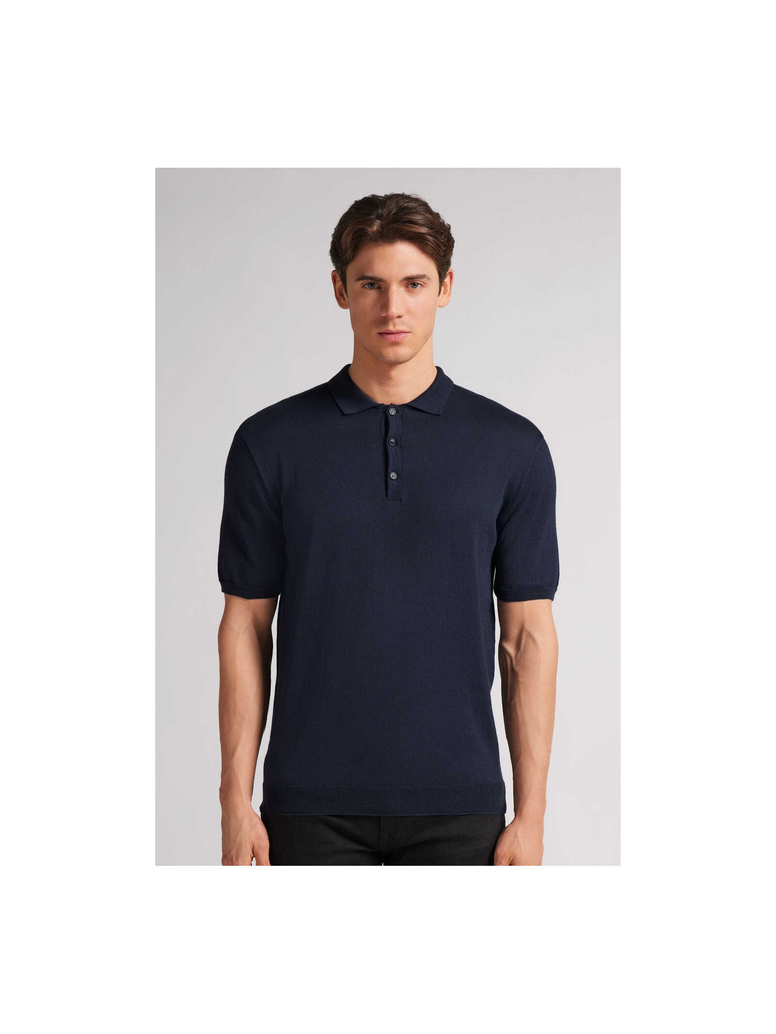 Camiseta Polo Em Algodão Azul Intimissimi