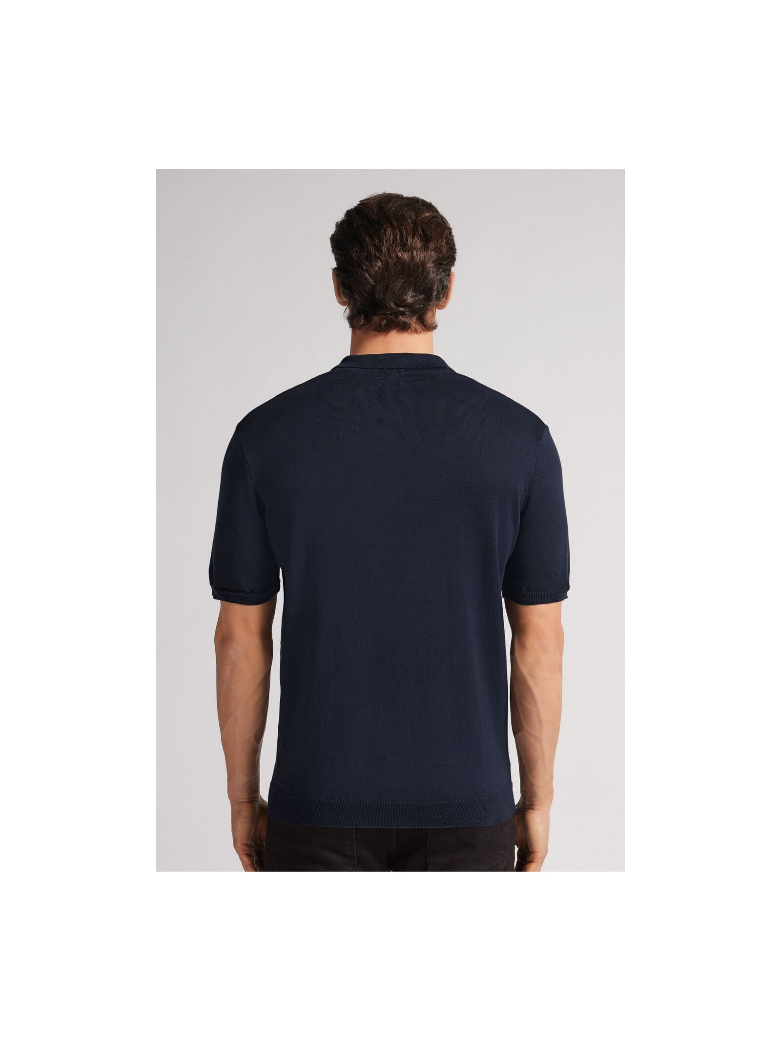 Camiseta Polo Em Algodão Azul Intimissimi