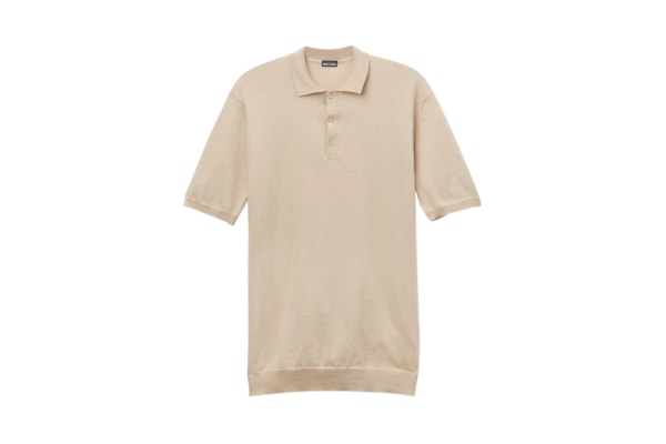 Camiseta Polo Em Algodão - Bege