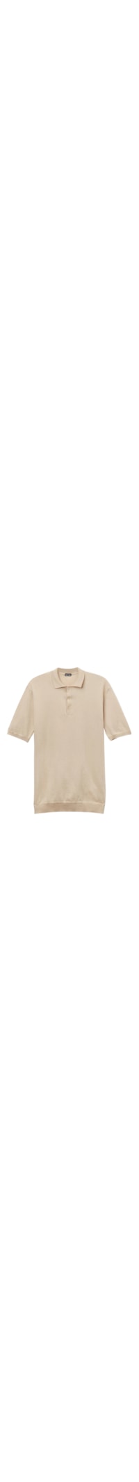Camiseta Polo Em Algodão - Bege
