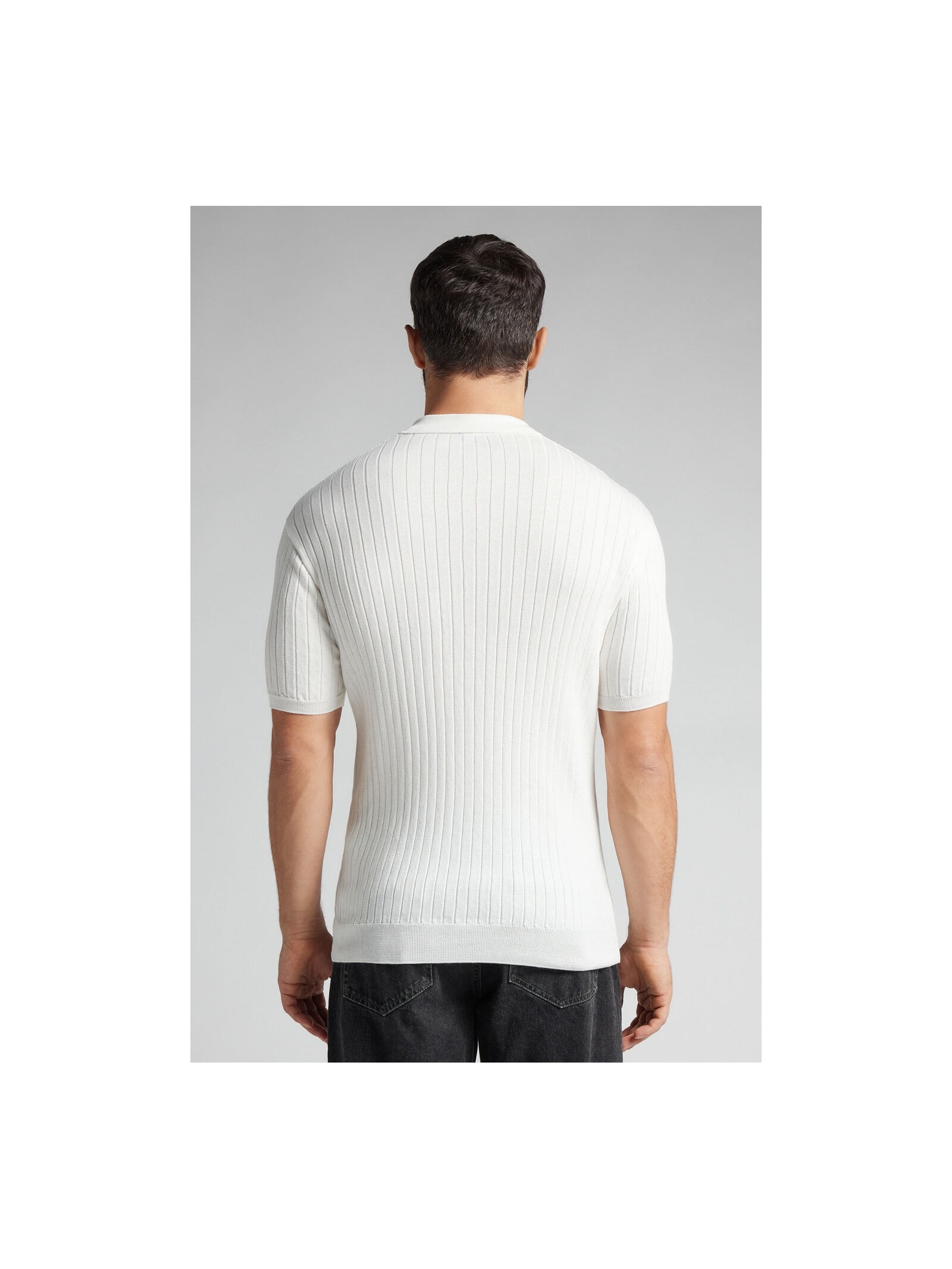 Camiseta Polo Em Algodão Canelado Branco Intimissimi