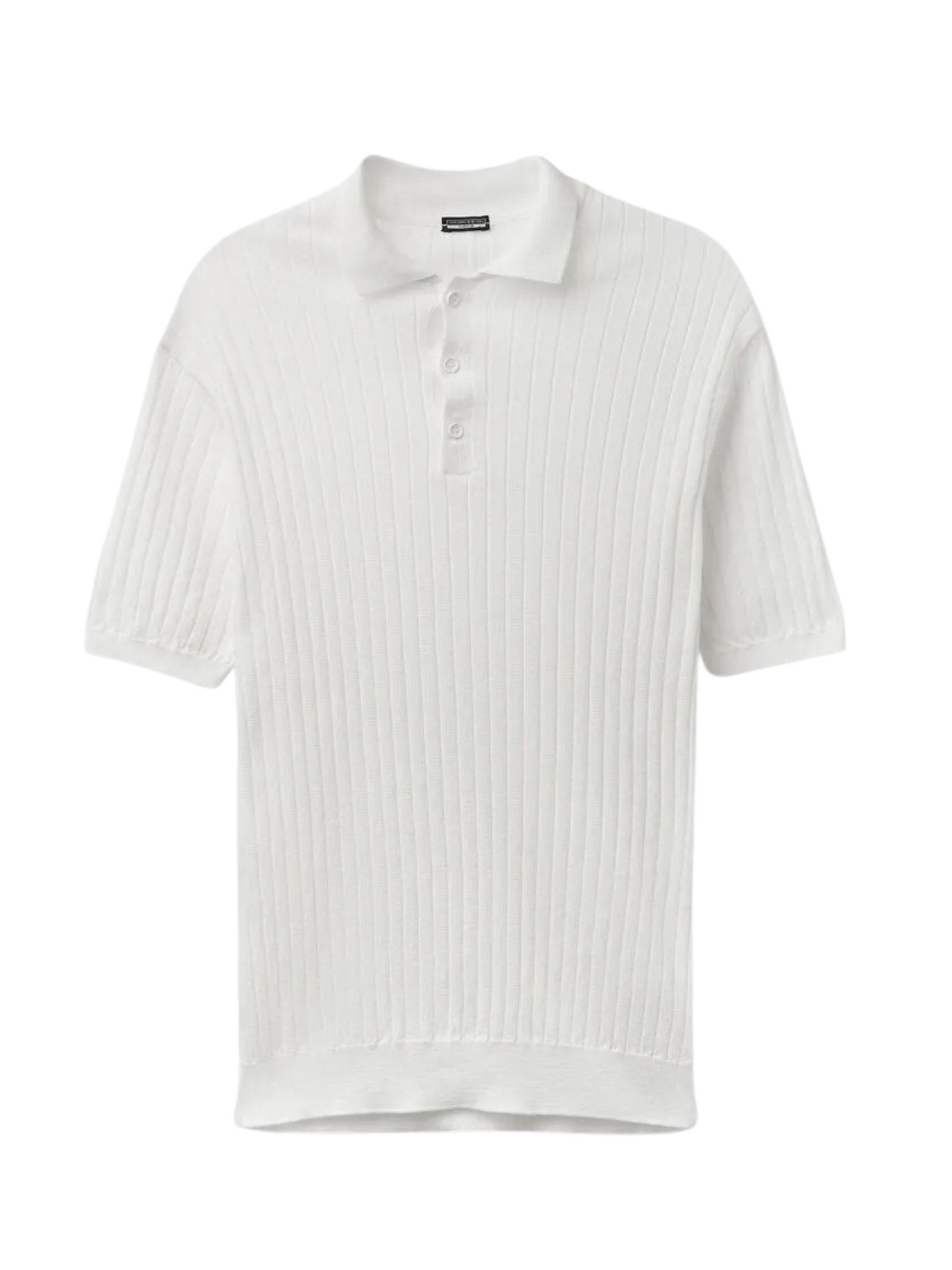 Camiseta Polo Em Algodão Canelado Branco Intimissimi
