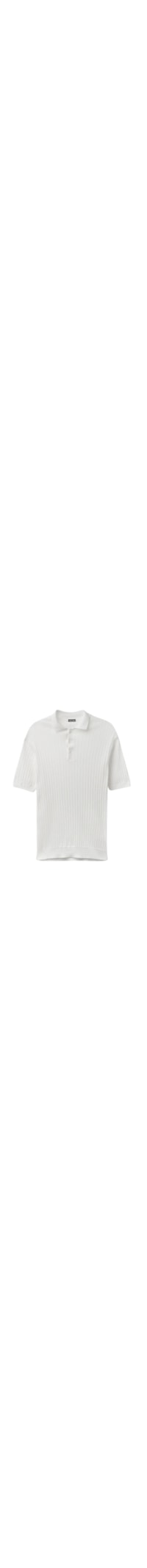 Camiseta Polo Em Algodão Canelado - Branco