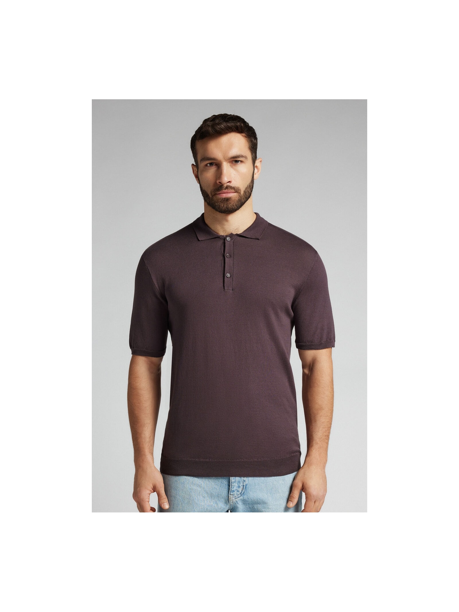 Camiseta Polo Em Algodão Marrom Intimissimi
