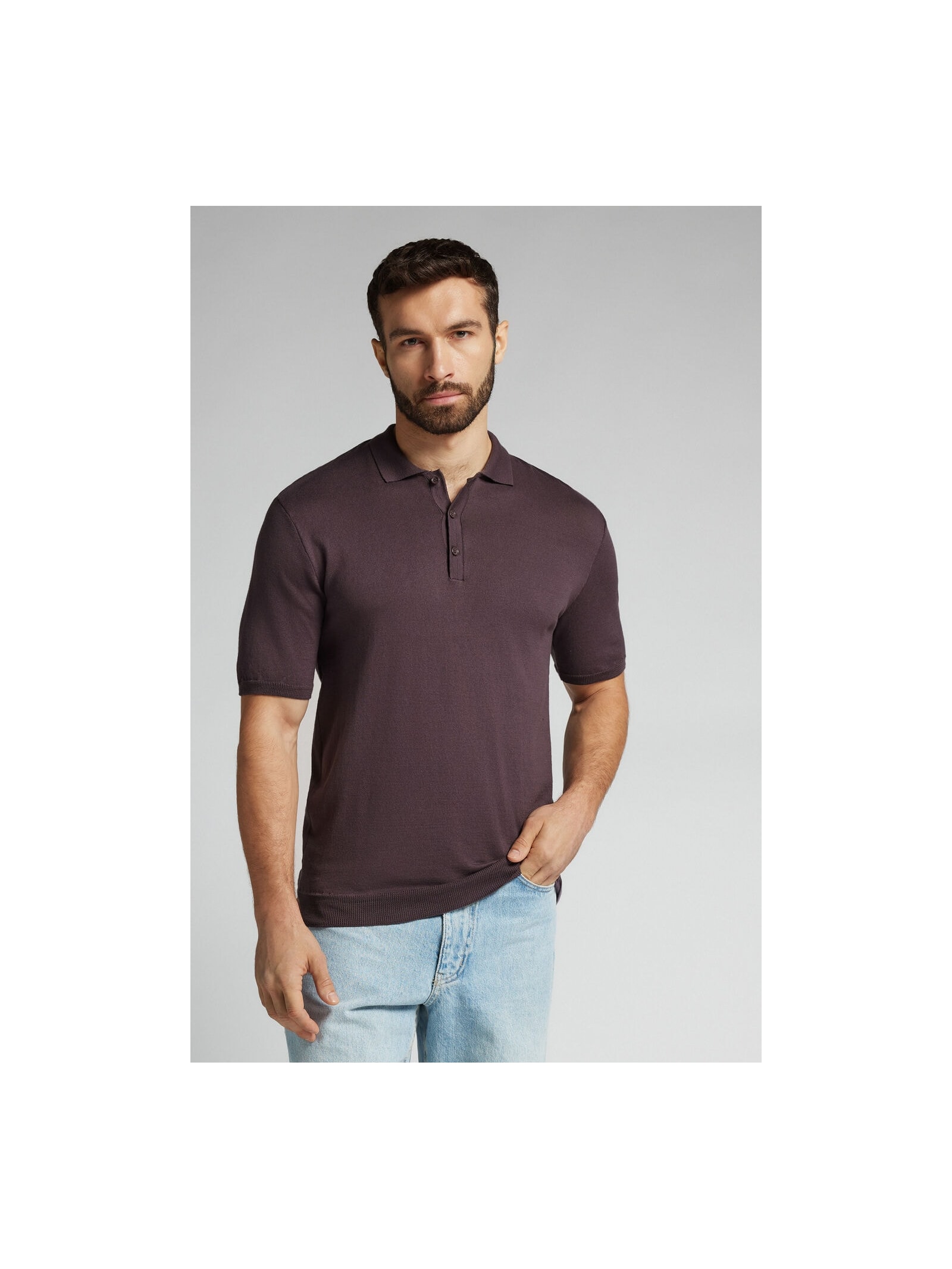 Camiseta Polo Em Algodão Marrom Intimissimi