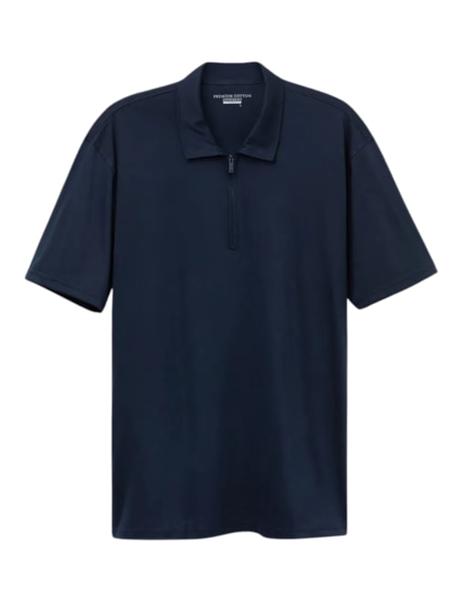 Camiseta Polo Em Algodão Premium – Azul